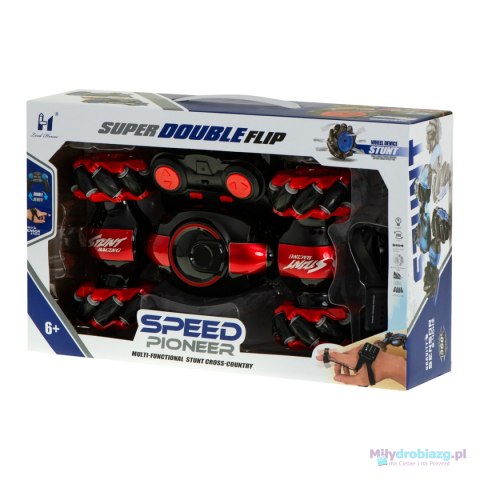 Samochód zdalnie sterowany na pilota RC Speed Pioneer Stunt Car 360 czerwony Samochód zdalnie sterowany na pilota RC Speed Pioneer Stunt Car 360 czerwony