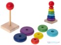 Wieża piramida piramidka drewniana do układania sorter kolorowy tęczowy 13cm Wieża piramida piramidka drewniana do układania sorter kolorowy tęczowy 13cm