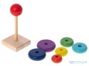 Wieża piramida piramidka drewniana do układania sorter kolorowy tęczowy 13cm Wieża piramida piramidka drewniana do układania sorter kolorowy tęczowy 13cm