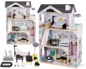 Domek dla lalek drewniany MDF mebelki 122cm XXL LED Domek dla lalek drewniany MDF mebelki 122cm XXL LED