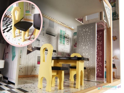 Domek dla lalek drewniany MDF mebelki 122cm XXL LED Domek dla lalek drewniany MDF mebelki 122cm XXL LED