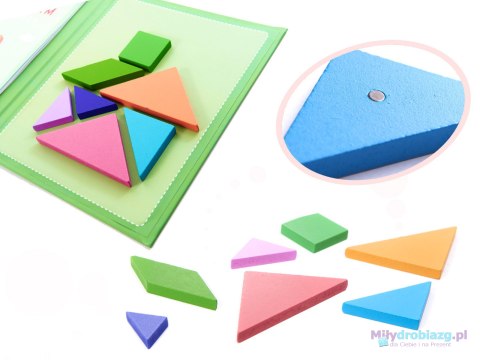 Tangram książeczka magnetyczna układanka montessori klocki gra logiczna 3D Tangram książeczka magnetyczna układanka montessori klocki gra logiczna 3D