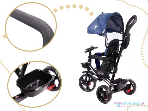 Rowerek trójkołowy Trike Fix Lite rower spacerówka 3w1 obracany 360 wolne koło granatowy Rowerek trójkołowy Trike Fix Lite rower spacerówka 3w1 obracany 360 wolne koło granatowy
