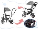 Rowerek trójkołowy Trike Fix Lite rower spacerówka 3w1 obracany 360 wolne koło szary