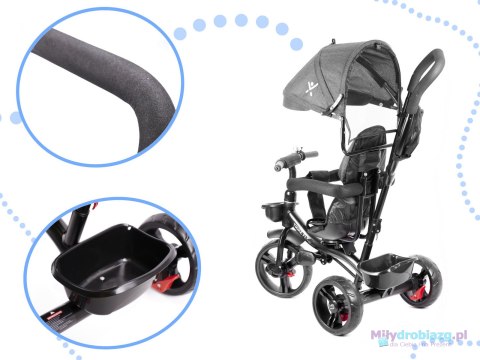 Rowerek trójkołowy Trike Fix Lite rower spacerówka 3w1 obracany 360 wolne koło szary Rowerek trójkołowy Trike Fix Lite rower spacerówka 3w1 obracany 360 wolne koło szary