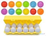Układanka edukacyjna sorter dopasuj kształty owoce jajka 12 sztuk Układanka edukacyjna sorter dopasuj kształty owoce jajka 12 sztuk