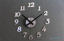 Zegar Ścienny naklejany DIY regulowany nowoczesny srebrny 12 godzin Zegar Ścienny naklejany DIY regulowany nowoczesny srebrny 12 godzin