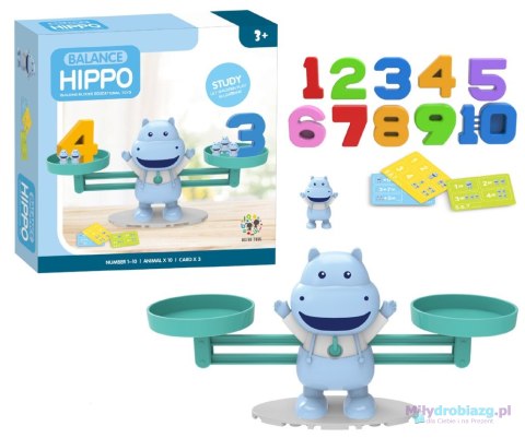 Waga szalkowa edukacyjna nauka liczenia hipopotam mini Waga szalkowa edukacyjna nauka liczenia hipopotam mini