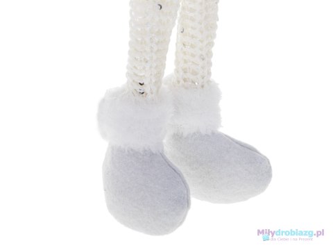 Krasnal skrzat świąteczny z brodą biały 47cm Krasnal skrzat świąteczny z brodą biały 47cm