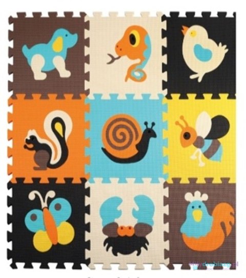 Mata edukacyjna piankowa puzzle zwierzątka kolorowa 85 x 85 cm 9 elementów Mata edukacyjna piankowa puzzle zwierzątka kolorowa 85 x 85 cm 9 elementów
