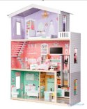 Domek dla lalek drewniany+ mebelki pastelowy 117cm Domek dla lalek drewniany+ mebelki pastelowy 117cm