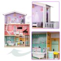Domek dla lalek drewniany+ mebelki pastelowy 117cm Domek dla lalek drewniany+ mebelki pastelowy 117cm