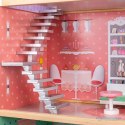 Domek dla lalek drewniany+ mebelki pastelowy 117cm Domek dla lalek drewniany+ mebelki pastelowy 117cm