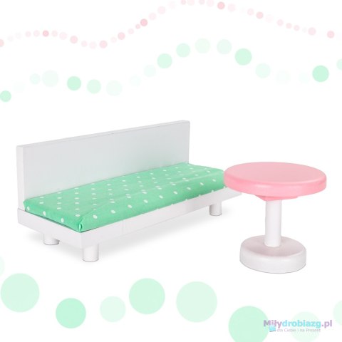 Domek dla lalek drewniany+ mebelki pastelowy 117cm Domek dla lalek drewniany+ mebelki pastelowy 117cm