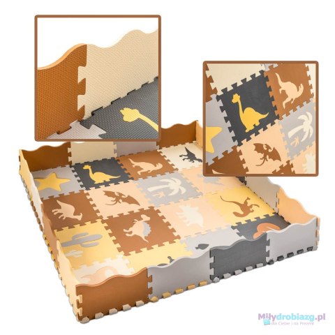 Mata edukacyjna piankowa puzzle brązowa 143 x 143 cm 36 elementów Mata edukacyjna piankowa puzzle brązowa 143 x 143 cm 36 elementów