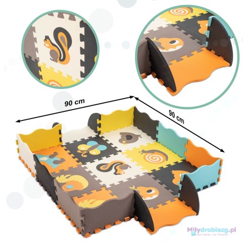 Mata edukacyjna piankowa puzzle zwierzątka kolorowa 114 x 114 cm 25 elementów Mata edukacyjna piankowa puzzle zwierzątka kolorowa 114 x 114 cm 25 elementów