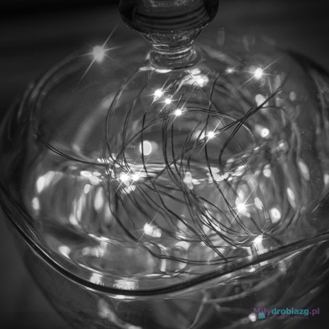 Lampki LED druciki dekoracyjne świąteczne choinkowe 5m 50LED zimny biały Lampki LED druciki dekoracyjne świąteczne choinkowe 5m 50LED zimny biały