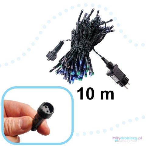 Lampki LED łańcuch świetlny świąteczne choinkowe 10m 100LED multikolor 8 trybów świecenia Lampki LED łańcuch świetlny świąteczne choinkowe 10m 100LED multikolor 8 trybów świecenia