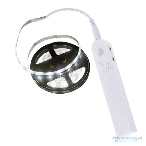 Taśma LED na baterie USB czujnik ruchu 2M zimny biały Taśma LED na baterie USB czujnik ruchu 2M zimny biały