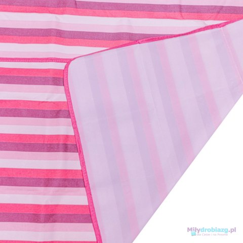 Mata plażowa wodoodporna koc piknikowy plażowy składany torba XXL 200x200cm różowa Mata plażowa wodoodporna koc piknikowy plażowy składany torba XXL 200x200cm różowa