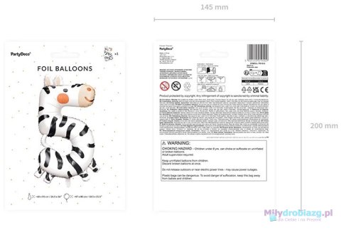 Balon foliowy urodzinowy cyfra "5" - Zebra 42x81 cm Balon foliowy urodzinowy cyfra "5" - Zebra 42x81 cm