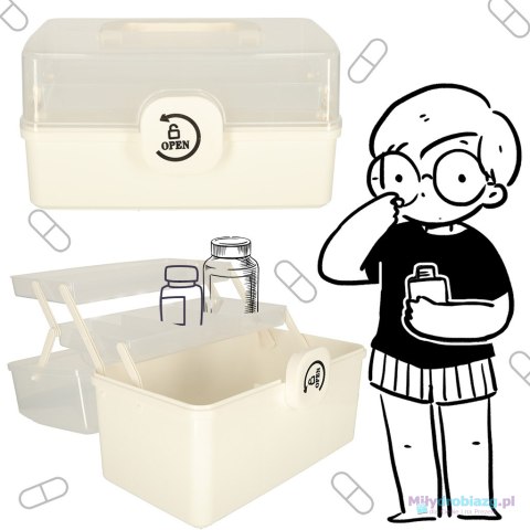 Pojemnik na leki organizer pudełko apteczka 29 x 16 x 15 cm Pojemnik na leki organizer pudełko apteczka 29 x 16 x 15 cm