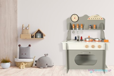 Kuchnia dla dzieci drewniana MDF piekarnik garnki akcesoria 70cm Kuchnia dla dzieci drewniana MDF piekarnik garnki akcesoria 70cm