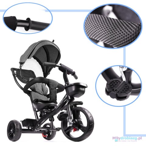 Rowerek trójkołowy Trike Fix Lite rower spacerówka 3w1 obracany 360 wolne koło szary Rowerek trójkołowy Trike Fix Lite rower spacerówka 3w1 obracany 360 wolne koło szary