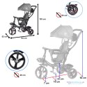 Rowerek trójkołowy Trike Fix Lite rower spacerówka 3w1 obracany 360 wolne koło szary