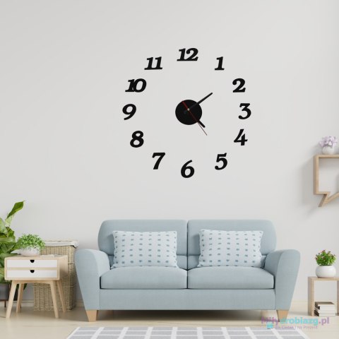 Zegar Ścienny naklejany DIY regulowany nowoczesny czarny 12 godzin Zegar Ścienny naklejany DIY regulowany nowoczesny czarny 12 godzin