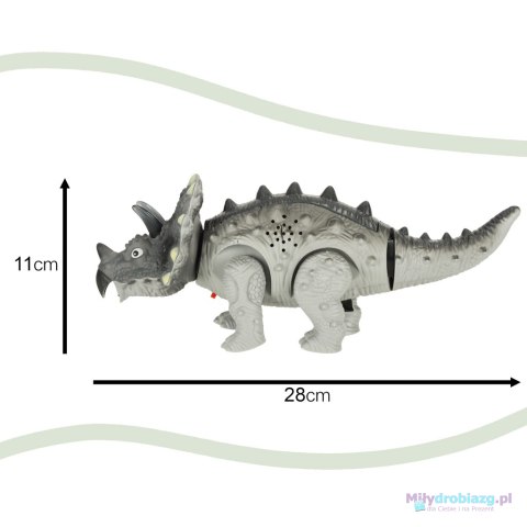 Dinozaur Triceratops zabawka interaktywna na baterie chodzi świeci ryczy Dinozaur Triceratops zabawka interaktywna na baterie chodzi świeci ryczy