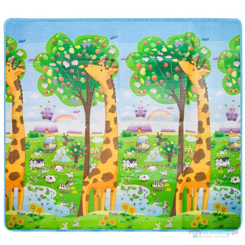 Mata edukacyjna piankowa dwustronna składana ZOO 200 x 180 x 1 cm Mata edukacyjna piankowa dwustronna składana ZOO 200 x 180 x 1 cm