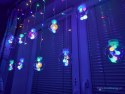 Lampki LED kurtyna kule świąteczne choinkowe 3m 108LED multikolor Lampki LED kurtyna kule świąteczne choinkowe 3m 108LED multikolor