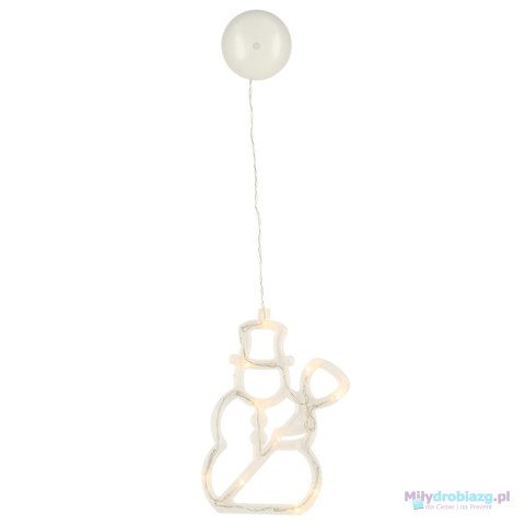Lampki LED wisząca dekoracja świąteczna okna bałwanek 49cm przyssawka 10 LED Lampki LED wisząca dekoracja świąteczna okna bałwanek 49cm przyssawka 10 LED