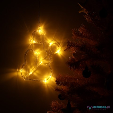 Lampki LED wisząca dekoracja świąteczna okna bałwanek 49cm przyssawka 10 LED Lampki LED wisząca dekoracja świąteczna okna bałwanek 49cm przyssawka 10 LED