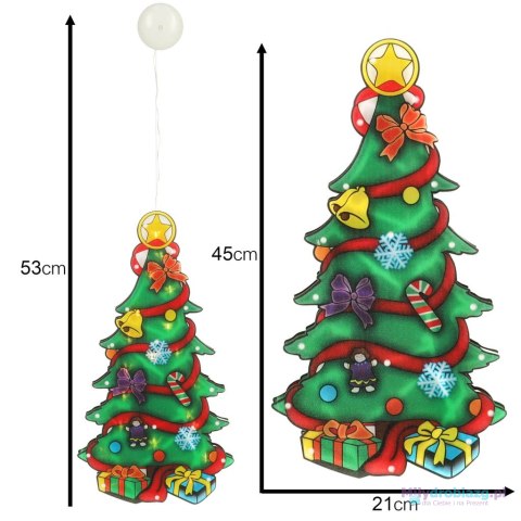 Lampki LED wisząca dekoracja okna świąteczna choinka XXL 45cm Lampki LED wisząca dekoracja okna świąteczna choinka XXL 45cm