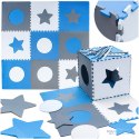Mata edukacyjna piankowa puzzle szara niebieska 60 x 60 cm 9 elementów Mata edukacyjna piankowa puzzle szara niebieska 60 x 60 cm 9 elementów