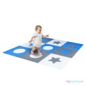 Mata edukacyjna piankowa puzzle szara niebieska 60 x 60 cm 9 elementów Mata edukacyjna piankowa puzzle szara niebieska 60 x 60 cm 9 elementów