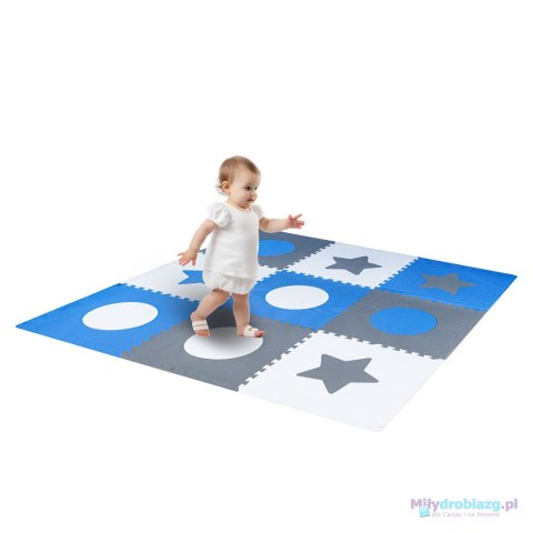 Mata edukacyjna piankowa puzzle szara niebieska 60 x 60 cm 9 elementów Mata edukacyjna piankowa puzzle szara niebieska 60 x 60 cm 9 elementów