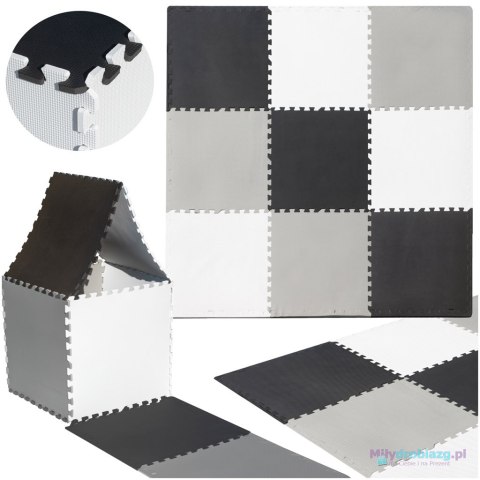 Mata edukacyjna piankowa puzzle szara 180 x 180 cm 9 elementów Mata edukacyjna piankowa puzzle szara 180 x 180 cm 9 elementów
