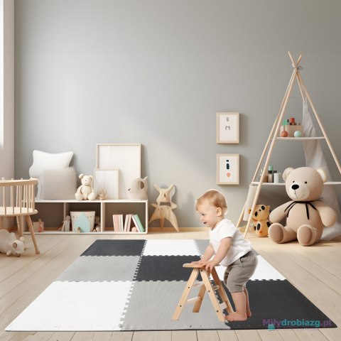 Mata edukacyjna piankowa puzzle szara 180 x 180 cm 9 elementów Mata edukacyjna piankowa puzzle szara 180 x 180 cm 9 elementów