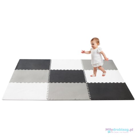 Mata edukacyjna piankowa puzzle szara 180 x 180 cm 9 elementów Mata edukacyjna piankowa puzzle szara 180 x 180 cm 9 elementów