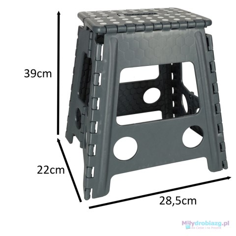Stołek taboret składany antypoślizgowy 39cm ciemny szary Stołek taboret składany antypoślizgowy 39cm ciemny szary