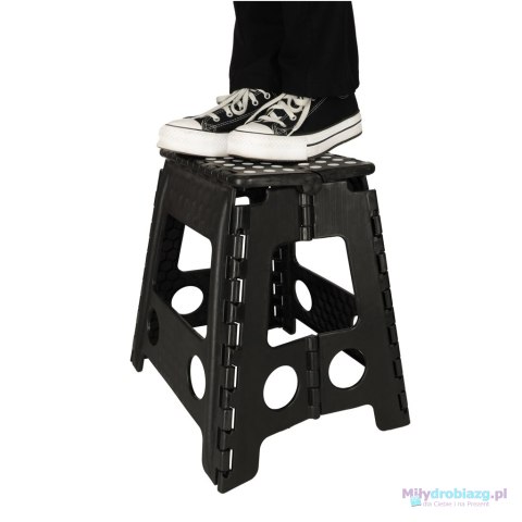Stołek taboret składany antypoślizgowy 39cm czarny Stołek taboret składany antypoślizgowy 39cm czarny