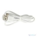 Wentylator biurkowy wiatrak przenośny bezprzewodowy USB z akumulatorem regulowany 4 poziomy mocy LED 38cm biały