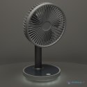 Wentylator biurkowy wiatrak przenośny bezprzewodowy USB z akumulatorem regulowany 4 poziomy mocy LED 38cm biały
