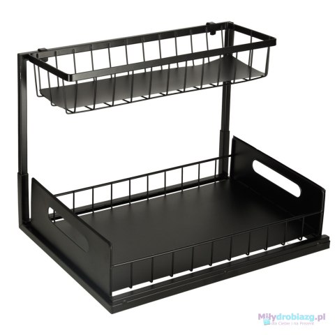 Organizer szafka półka kuchenna kosz pod zlew umywalkę wysuwana półka pojemnik 2-poziomowy metal Organizer szafka półka kuchenna kosz pod zlew umywalkę wysuwana półka pojemnik 2-poziomowy metal