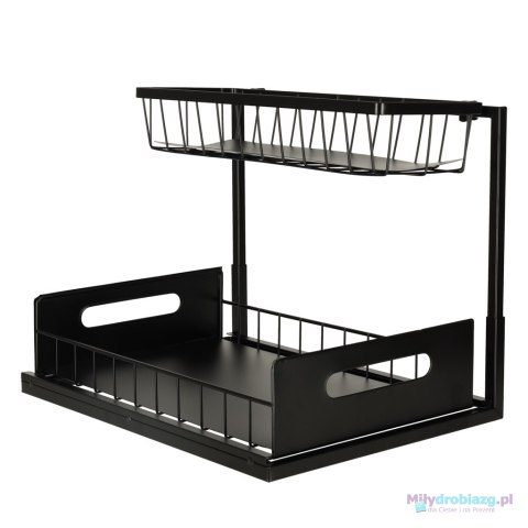Organizer szafka półka kuchenna kosz pod zlew umywalkę wysuwana półka pojemnik 2-poziomowy metal Organizer szafka półka kuchenna kosz pod zlew umywalkę wysuwana półka pojemnik 2-poziomowy metal