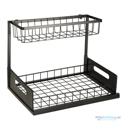 Organizer szafka półka kuchenna kosz pod zlew umywalkę wysuwana półka pojemnik 2-poziomowy metal Organizer szafka półka kuchenna kosz pod zlew umywalkę wysuwana półka pojemnik 2-poziomowy metal