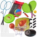 Zestaw sportowy 5w1 badminton koszykówka siatkówka tenis frisbee Zestaw sportowy 5w1 badminton koszykówka siatkówka tenis frisbee